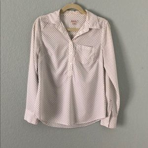 Polka dot long sleeve button down shirt
